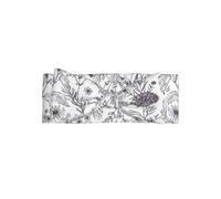 Cute Flowering Herbs and Herbaceous Plants Print Baby Bow Headband â€“ Full Moon Gift for Newborns, Toddlers â€“ Skin-Friendly Hair