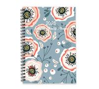 Cute Flowers and Leaves 2026 Planner Diary A5 To Do List Notebook Organiser Notebook Diary 2026 Men for Christian Week To View Monthly Year Planner with Dotted Line Note Page Slim