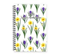 Cute Flowers Journal 2026 A5 To Do List Notebook Notebook 2026 Organiser Gifts for Women Planner And Journal for Homework Week To View Monthly Year Diary Planner with Dotted Line Note Page Slim