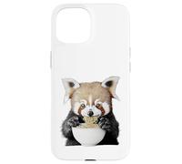 Cute Fluffy Animal Eating Ramen Noodles Design Case for iPhone 15