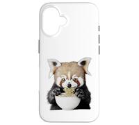 Cute Fluffy Animal Eating Ramen Noodles Design Case for iPhone 16