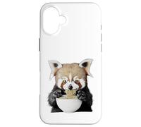 Cute Fluffy Animal Eating Ramen Noodles Design Case for iPhone 16 Plus