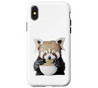 Cute Fluffy Animal Eating Ramen Noodles Design Case for iPhone X/XS