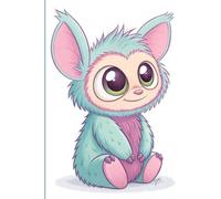 Cute Fluffy Creature Notebook - Kawaii Fantasy Animal Design: Composıtıon Notebook - Adorable Sitting Monster-Inspired Character - Soft and Magical Cover for Kids, Teens, and Creatives