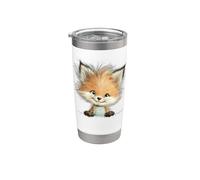 Cute Fluffy Fox Peeking Smiling Adorable Kit Stainless Steel Insulated Tumbler