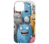 Cute Fluffy Friendly Monsters Doodle Art Cover Case for iPhone 14