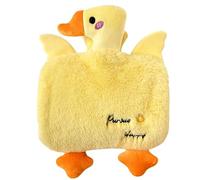 Cute Fluffy Hot Water Bottle PVC with Faux Fur Cover Hot Water Bag for Hot and Cold Compress 1250ML Capacity Gift Christmas New Year Valentine's Day Birthday Anniversary Duck
