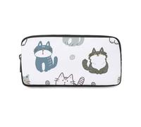 Cute Fluffy Kittens Pencil Case Sixth Form with Zip Up Pencil Cases for Boys Pen Pouch Teacher Supplies Secondary High School College Sixth Form Stationery Gifts for Women Men