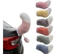 Cute Fluffy Waving Animal Tail Car Decoration with Remote Control Movable Creative Ornament for Motorcycle Suitcase Plush Tail for Car Outside Remote Control Cosplay Accessories A2