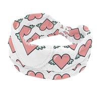 Cute Flying Hearts Love Pattern Women’s Headbands Elastic Wide Turban Headband Soft Head Bands Non Slip Hairband for Yoga Workout Sport Running
