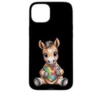 Cute Foal Autism Awareness Puzzle Heart Support Case for iPhone 15 Plus