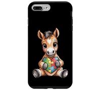Cute Foal Autism Awareness Puzzle Heart Support Case for iPhone 7 Plus/8 Plus