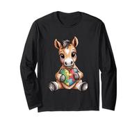 Cute Foal Autism Awareness Puzzle Heart Support Long Sleeve T-Shirt