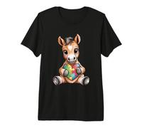 Cute Foal Autism Awareness Puzzle Heart Support Premium T-Shirt