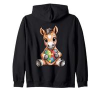 Cute Foal Autism Awareness Puzzle Heart Support Zip Hoodie