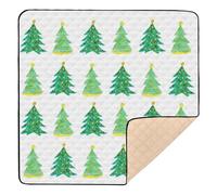 Cute Foldable Baby Gym & Activity Mat for Indoor Outdoor Cozy Breathable Activity Gym Mat for Baby Kids Toddlers Infants 50x50 Christmas Tree Pattern Watercolor
