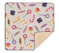 Cute Foldable Baby Play Mat for Floor, Gymnastics Mat for Baby Toddler Infant 50x50 inch Halloween Candy