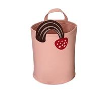 Cute Foldable Laundry Basket for Nursery Felt Toy Moses Basket Blankets with Handles (Mushroom)