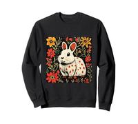 Cute Folk Art Guinea Pig In Flowers Graphic Sweatshirt