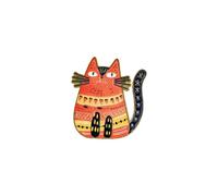 Cute Folk Art Orange Cat Mom Enamel Pin, Colorful Tribal Ginger Cat Lover Pin Brooch, Boho Feline Brooch Badge, Colorful Geometric Cats Lapel Badges, Funny Gift For Animal Lover Pet Owner, Decorative