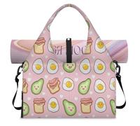 Cute Food Avocado Sports Duffle Bag with Shoe Compartment Weekend Overnight Bags Tote Cabin Luggage Bag for Gym Yoga Travel
