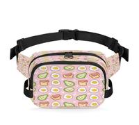 Cute Food Avocado Waist Bag Multifunction Pack for Travel Sport Running Fanny Pack Bumbag Pouch Purse Belt Bag for Women Men Kids Girls Boys