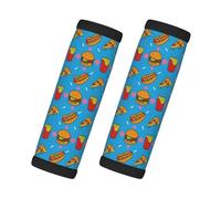 Cute Food Fries Hamburger Pizza Luggage Handle Wraps for Suitcase, Soft Luggage Handle Covers, Luggage Tags Identifiers for Suitcases, Travel Luggage Accessories Essentials for Flying