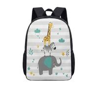 Cute Forest Friends 17 Inch Backpack for Kids Children, Whimsical Woodland Animals Deer Fox Rabbit Autumn Print School Bag (02)