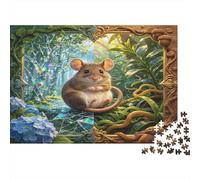 Cute Forest Hamster 1000 Piece Jigsaw Puzzle Paper for Adults Enchanted Forest Illustration Puzzle Game for Family Stress Relief Gift Home Decor 70x50cm/1000pcs