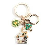 Cute Forest House Keychain with a Refreshing Mushroom Pendant, Ideal as a Housewarming Gift or Friendship Gift for Friends