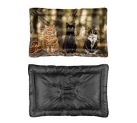 Cute forest Kitten Dog Bed, Dog Mattress Scruffs Bed Non Slip Bottom Cosy Large Washable Multi Scenario Bedding Gift Printed Crate 90 x 60 cm