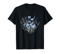 Cute Forget-Me-Not Botanical Tulip Flower Blue Spring Floral T-Shirt