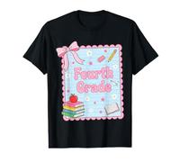 Cute Fourth Grade Preppy Back to School Pink Coquette Bow Value Graphic T-Shirt