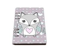 Cute Fox and Hearts A5 Notebook, Pu Leather A5 Notebooks, Lined Paper Pretty Notebook 180Pages/90Sheets, Note Pads for Meeting, Lined Journal for Study, College Supplies Journal Diary