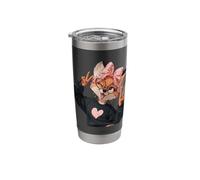 Cute Fox Animal Character with Glasses and Pink Bow Design Stainless Steel Insulated Tumbler