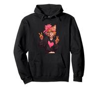 Cute Fox Anime Style Cartoon Character Graphic Playful Sharp Pullover Hoodie