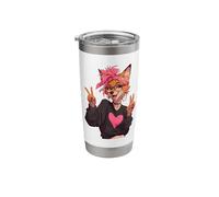 Cute Fox Anime Style Cartoon Character Graphic Playful Sharp Stainless Steel Insulated Tumbler