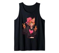 Cute Fox Anime Style Cartoon Character Graphic Playful Sharp Tank Top
