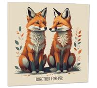 Cute Fox Anniversary Card Foxes Birthday Card - Together Forever 145 x 145mm