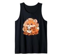 Cute Fox Autumn Leaves Hot Drink Fall Tank Top