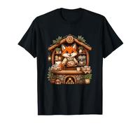 Cute Fox Baker Cinnamon Rolls Woodland Cafe T-Shirt