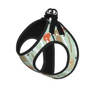 Cute Fox Bear Bird Bunny Tree Print Step in Dog Harness and Leash Set,Mesh Pet Vest Harness for Small Dogs and Cats