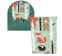 Cute Fox Bear Bird Bunny Tree Print Thank You Cards Greeting Cards With Envelopes Blank Note Cards 10x15 cm Perfect for Thank Yous Invitations