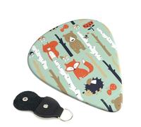 Cute Fox Bear Bird Bunny Tree Printed Guitar Picks 6 Pcs Guitar Plectrum Acoustic Electric Guitar Pick For Bass Electric Acoustic Guitars Ukulele Thin Medium Thick Set 0.96mm