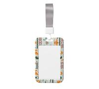 Cute Fox Bear Bird Tree Print Badge Holder with Breakaway Lanyard,Work Name Tag Breakaway Lanyard Id Card Protector Case