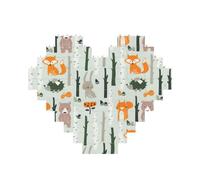 Cute Fox Bear Bird Tree Print Building Brick Puzzles, Family Keepsake Romantic Home Decor Anniversary Birthday Gifts