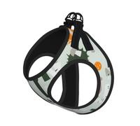 Cute Fox Bear Bird Tree Print Reflective No Choke Pet Vest Harness,Adjustable Soft Padded Dog Harness With Easy Control Handle