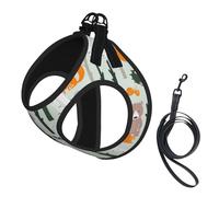 Cute Fox Bear Bird Tree Print Reflective No Choke Pet Vest Harness,Adjustable Soft Padded Dog Harness With Easy Control Handle