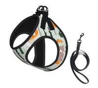 Cute Fox Bear Bird Tree Printing Dog Summer Harness,Soft Light Puppy Vest,Breathable Pet Harness Reflective For Easy Walking