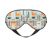 Cute Fox Bear Bird Tree Sleep Mask Night's Sleep Soft Eye Mask Adjustable Strap Works Nap Position Sleeping Aid